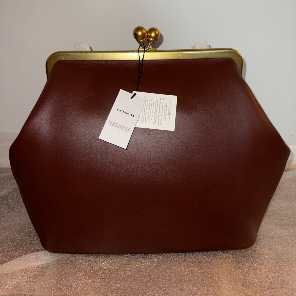 Coach Brown and Gold Clutch Wristlet